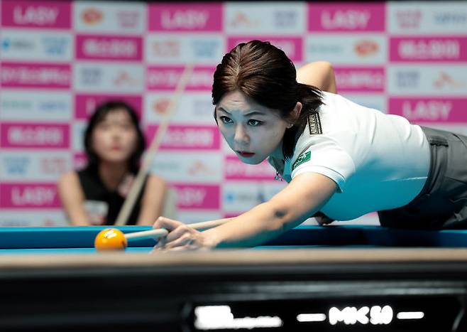 [서울=뉴시스] 프로당구 2025~2026시즌 4차 투어 'SY 베리테옴므 PBA-LPBA 챔피언십' LPBA 결승에 진출한 김가영. (사진=LPBA 제공) *재판매 및 DB 금지