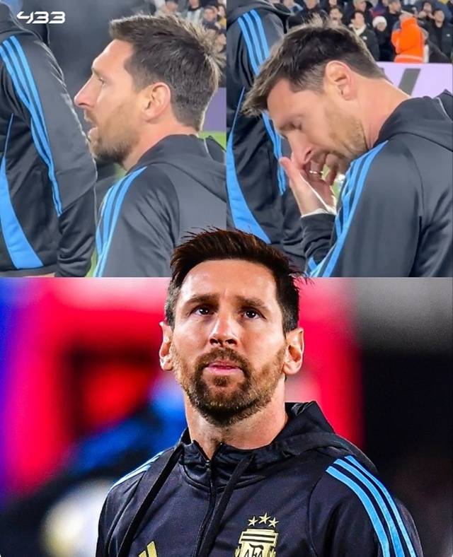 경기 전 눈물을 흘리는 리오넬 메시. /사진=433 캡처