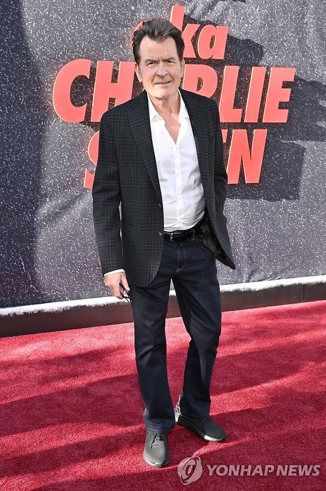 지난 4일 넷플릭스 다큐멘터리 시사회 참석한 배우 찰리 신 [AFP=연합뉴스. 재판매 및 DB 금지]