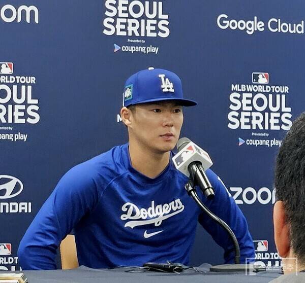 2024 MLB 서울시리즈 당시 야마모토 요시노부. (사진=스포츠춘추 황혜정 기자)