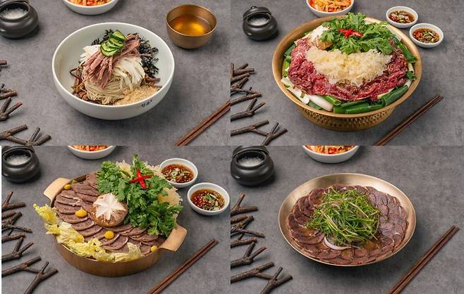 서울 은평 한옥마을 및 진관사 인근에 위치한 ‘청류’ 전경과 식당에서 팔고 있는 음식 일부.