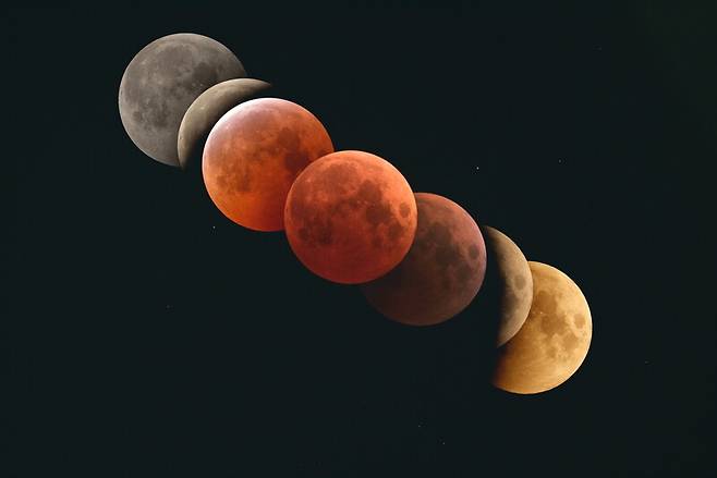 2022년 11월8일에 나타났던 개기월식. 한국천문연구원 박영식 책임연구원 제공