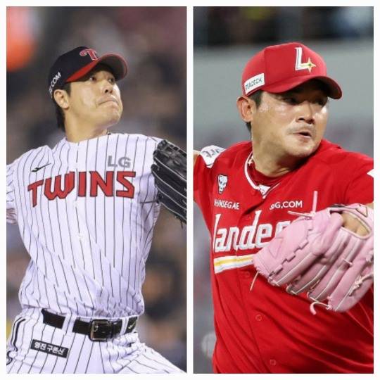 김진성(왼쪽)과 노경은