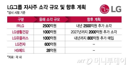LG그룹 자사주 소각 규모 및 향후 계획/그래픽=김지영