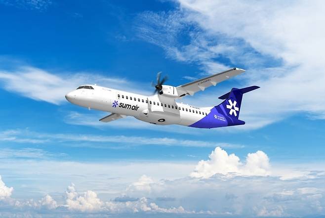 올해 12월 국내 인도되는 항공기 ATR 72-600 기종. [섬에어 제공]