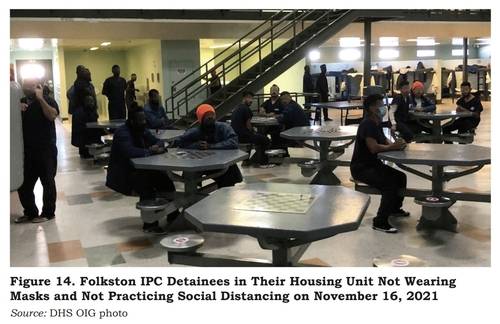 한국인 구금된 미국 이민 당국 시설 내부 [2021년 11월 16일 촬영된 내부 모습, 연합뉴스 제공]