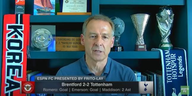 ▲ 지난해 한국 축구와 결별 도장을 찍었던 위르겐 클린스만 전 축구대표팀 감독이 1년 7개월 만에 다시 만날 수 있다. 홍명보호의 원정 평가전 상대인 미국이 클린스만 전 감독의 아들을 발탁해 눈길을 모은다. ⓒ ESPN