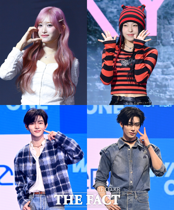 아이브 이서(왼쪽 위부터 시계방향)와 규진은 태연의 'To. X'를, 제로베이스원의 리키와 장하오는 '特别的人'를 선보이며 특급 감성 듀엣 무대로 '2025 더팩트 뮤직 어워즈'를 뜨겁게 달군다. /