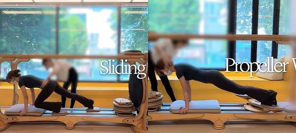 슬라이딩 워크와 프로펠러 워크를 수행 중인 슬기./사진=유튜브 채널 ‘하이슬기’​