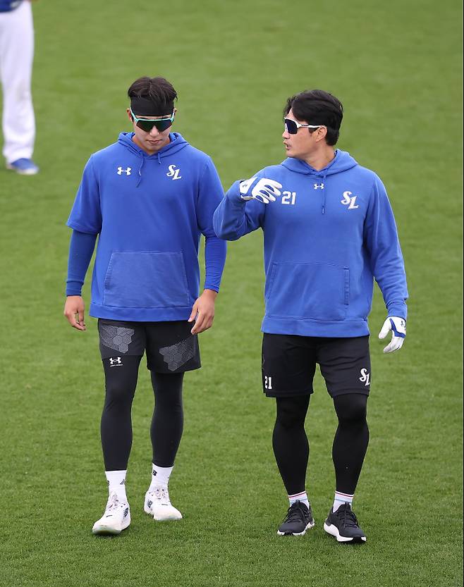 삼성 원태인-오승환. 삼성 제공