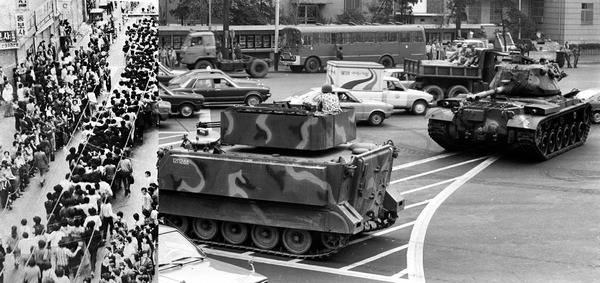 부산 도심을 꽉 채운 부마항쟁 시위대의 행렬. 부산민주항쟁기념사업회 제공