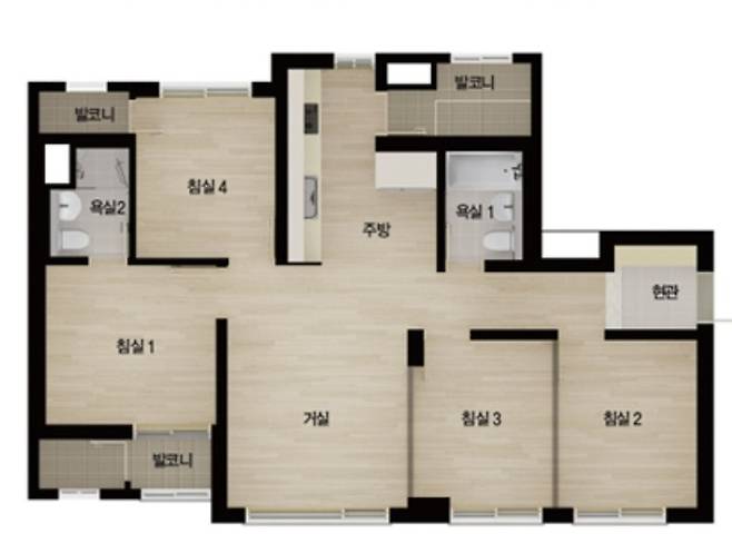 전용 59㎡ 평면도 [사진 = 호반건설]