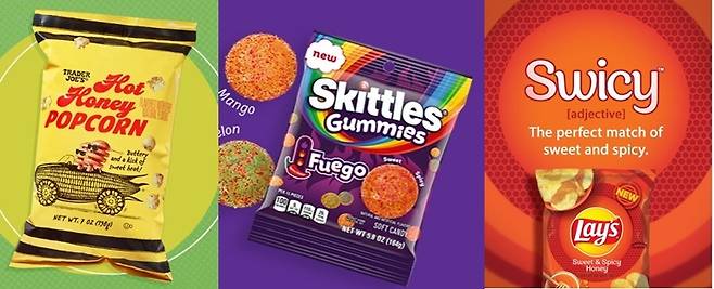 스위시맛 팝콘과 캔디, 감자칩 [각 사 제공]