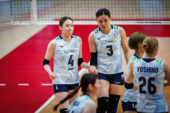 일본 여자배구 대표팀에서 활약한 페퍼저축은행의 아시아쿼터 시마무라(중앙 3번) [FIVB 홈피 캡처. 재판매 및 DB 금지]