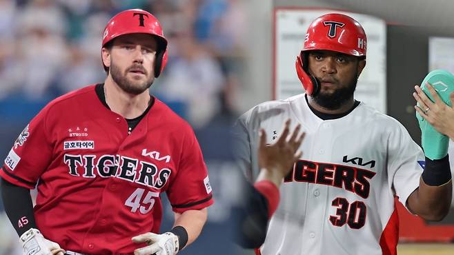 ▲ KIA 타이거즈 외국인 타자 패트릭 위즈덤(왼쪽)과 소크라테스 [KIA 타이거즈]