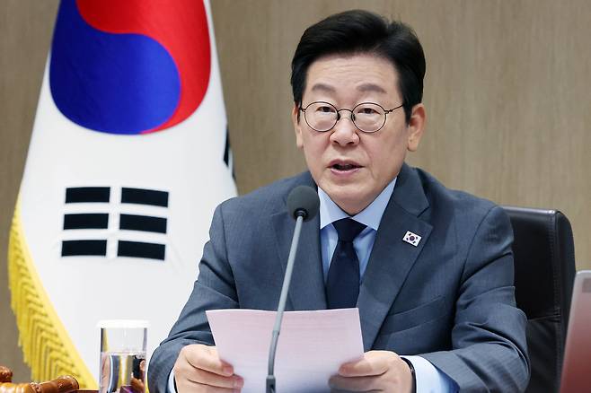 이재명 대통령이 9일 용산 대통령실 국무회의에서 모두발언을 하고 있다. 대통령실사진기자단