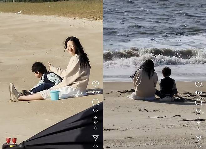 [서울=뉴시스] 배우 고현정이 아역배우 조세웅군을 구했다는 미담이 전해졌다. (사진=아역배우 조세웅군 어머니 인스타그램 캡처) 2025.09.09. photo@newsis.com *재판매 및 DB 금지