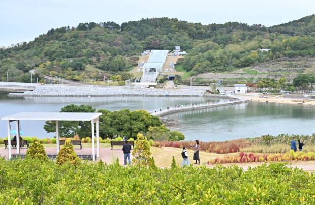 예술의 섬 장도의 초록빛 정원 너머로 장도와 바다를 잇는 길, 그 끝에 예울마루가 자리한다. /최현배 기자