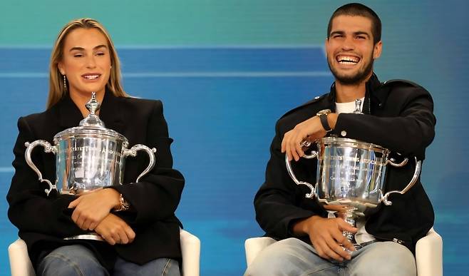 NBC '투데이 쇼'에 출연한 카를로스 알카라스와 아리나 사발렌카. 사진/ATP 투어