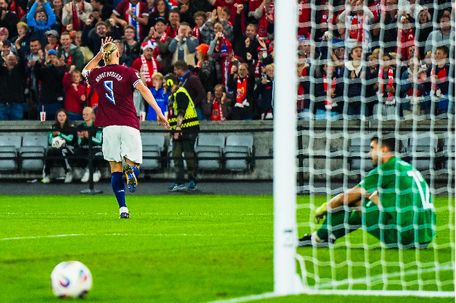 득점한 엘링 홀란. 사진=AFP=연합뉴스 제공