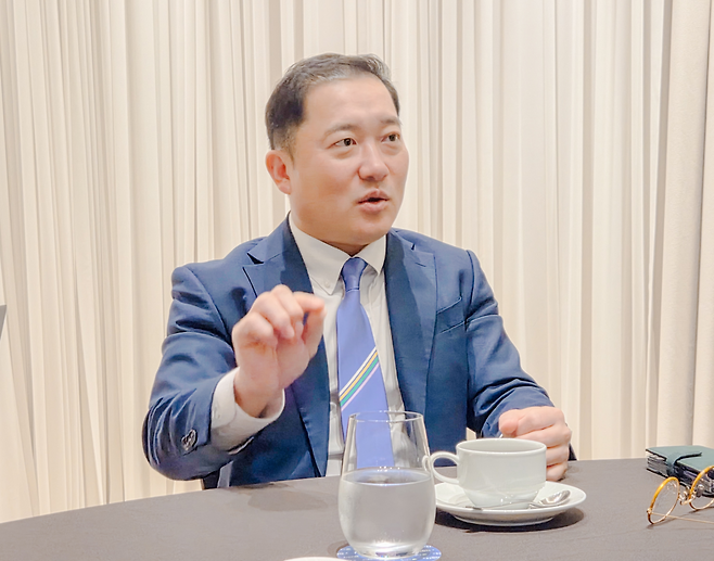 이제영 부광약품 대표가 6일 서울 용산 드래곤시티에서 열린 ‘라투다정 출시 1주년’ 기념 심포지엄에서 헤럴드경제와 인터뷰하고 있다. 최은지 기자.