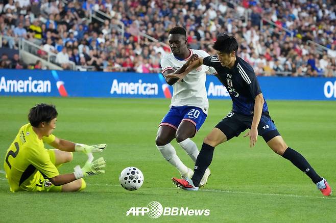10일(한국시간) 미국 콜럼버스의 로우어닷컴필드에서 열린 A매치 친선경기 미국과 일본의 경기 모습. /AFPBBNews=뉴스1