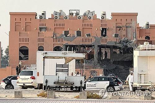 이스라엘의 공격으로 파괴된 카타르 도하의 건물  [로이터=연합뉴스 자료사진. 재판매 및 DB금지]