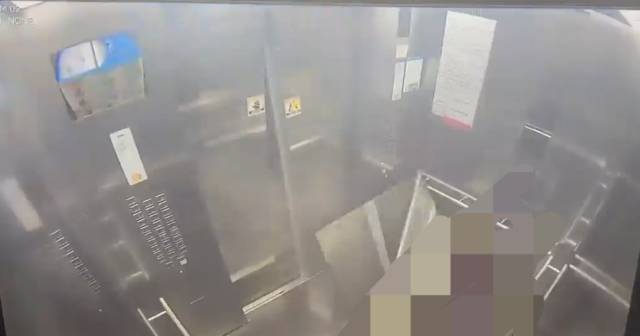 지난 4일 부산 부산진구의 한 건물에서 승강기가 갑자기 수직으로 상승한 뒤 벽과 충돌하면서 40대 여성 승객이 크게 다쳤다. 제보자 제공