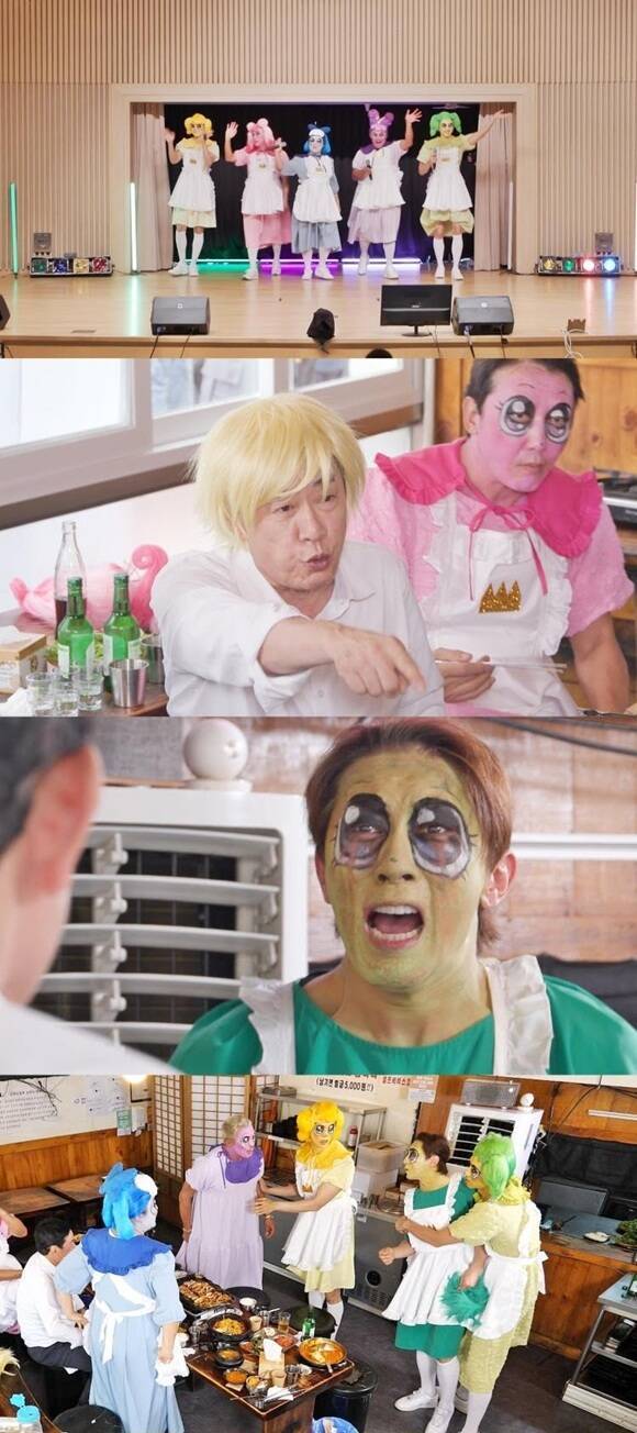 이경규 탁재훈 추성훈 이수지 박지현 남윤수 김원훈은 '마이 턴'에서 아슬한 애드리브와 자학 개그 등을 선보이고 있다. /SBS