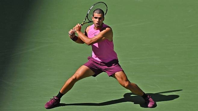 알카라스의 백핸드스트로크. 사진/ATP 투어