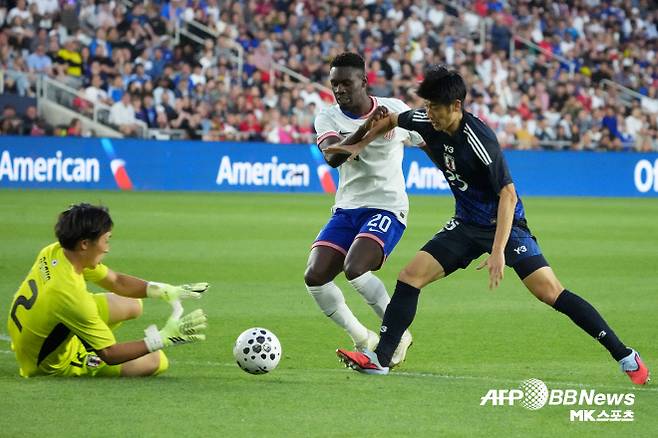 일본은 9월 10일 미국전에서 0-2로 완패했다. 사진=AFPBBNews=News1