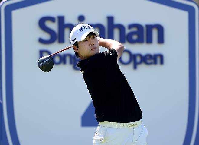 김민규의 1라운드 경기 모습.  [신한금융그룹 제공. 재판매 및 DB 금지]