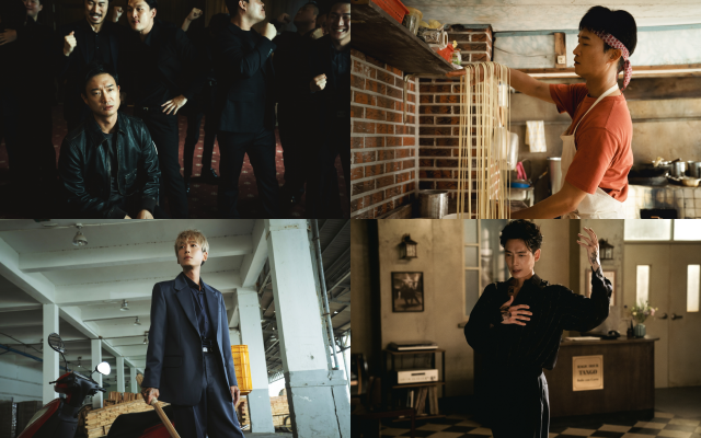 조우진(위쪽)과 정경호가 출연하는 영화 '보스'의 새로운 스틸컷이 공개됐다. /(주)하이브미디어코프