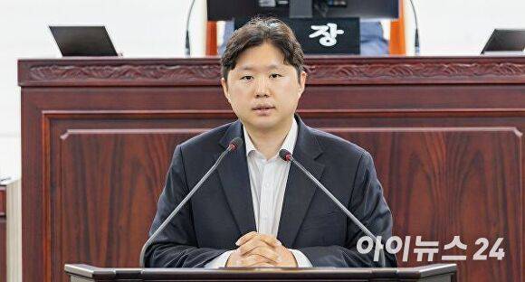 화성시의회 전성균 의원 5분 자유발언 모습. [사진=화성시의회]