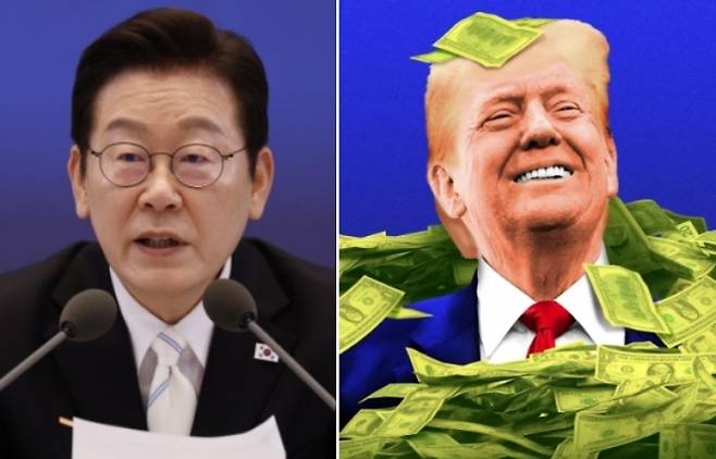 왼쪽부터 이재명 대통령, 도널드 트럼프 미국 대통령 자료사진