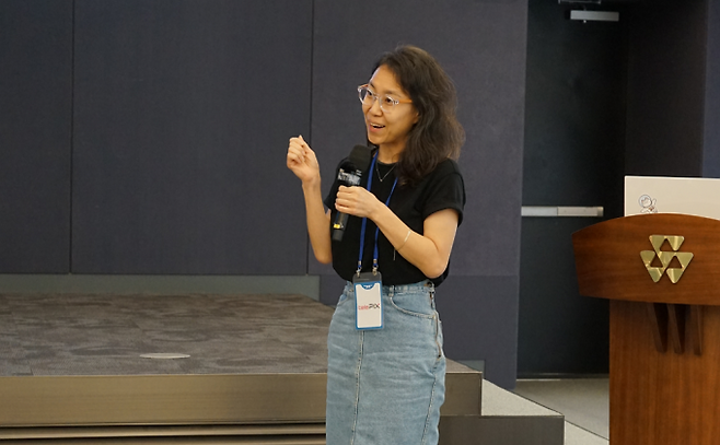 강연하는 함선정 텔레픽스 상무. 어린이과학동아 제공