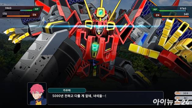 슈퍼로봇대전 Y 게임 화면. [사진=박정민 기자]