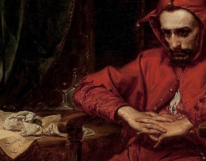 스탄치크는 고뇌에 빠져 있다. 테이블 위 구겨진 편지에는 스몰렌스크를 러시아에 잃었다는 내용이 적혀 있다.