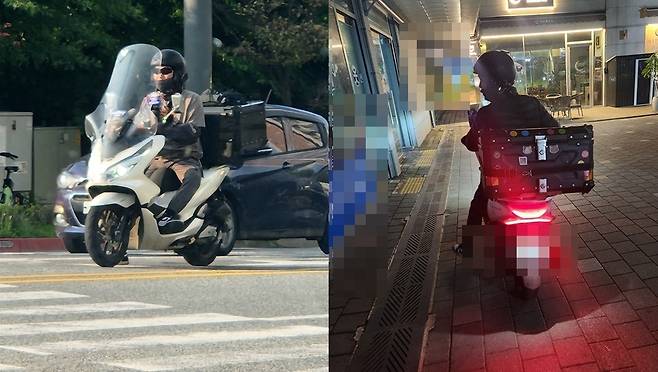 물류센터에서 지게차를 운전하는  서완석씨는 취미였던 스쿠터를 활용해 배달 라이더로 나섰다. 서씨는 “혹시 모를 실업이나 퇴직 같은 상황이 생겨도 서두르지 않고 신중하게 구직 활동을 할 수 있어 더 좋은 조건의 일자리를 찾는 데에도 유리할 것 같다”고 말한다. 서완석 본인 제공