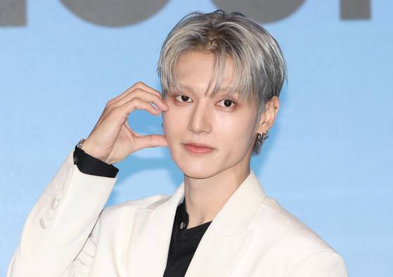 Wooyeong of Ateez poses during a press conference at Hotel Naru Seoul MGallery Ambassador in western Seoul on June 12. [NEWS1]