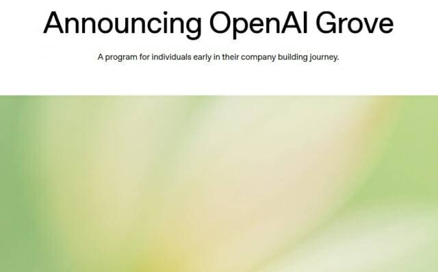 오픈AI 스타트업 지원프로그램 '오픈AI 그로브' 출범(이미지=오픈AI)