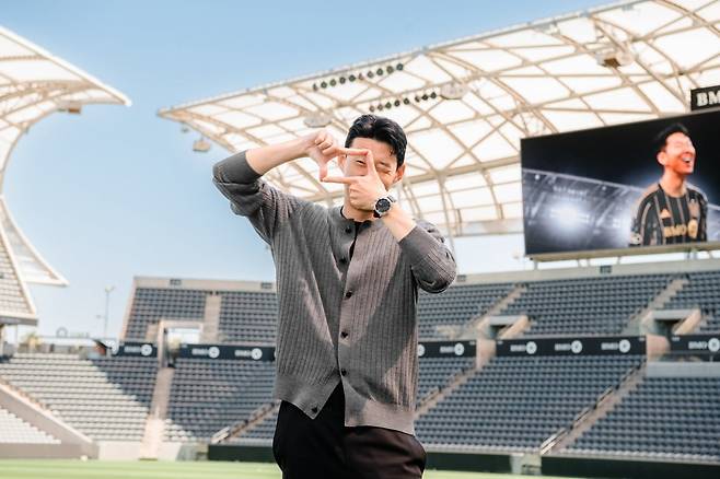 미국 로스앤젤레스FC(LAFC)로 이적한 손흥민이 8월 6일(현지 시간) 미국 로스앤젤레스(LA) BMO 스타디움에서 세리머니를 하고 있다. 사진=LAFC 구단