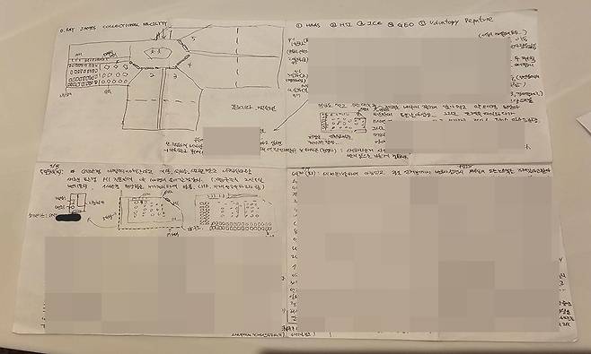 A씨가 작성한 '구금일지'. 연합뉴스