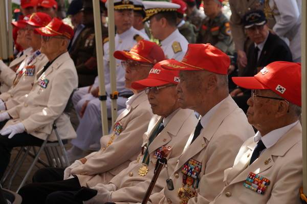 제75주년 인천상륙작전 전승기념행사에 참석한 참전 용사들 [사진 = 이장원 기자]