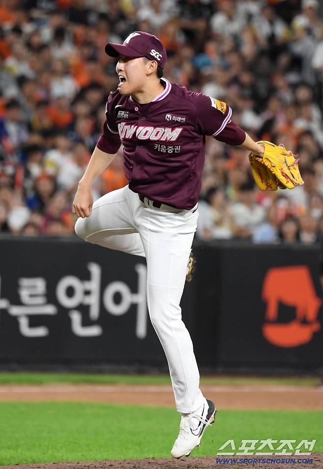 14일 대전 한화생명볼파크에서 열린 한화 이글스와 키움 히어로즈의 경기. 키움 오석주가 역투하고 있다. 대전=박재만 기자 pjm@sportschosun.com/2025.09.14/