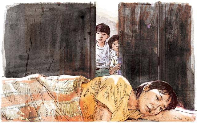 중증 환자가 된 정희씨에겐 치료와 도움이 필요했지만 주변 누구도 그의 절박함을 알아채지 못했다. 삽화=신동준 기자