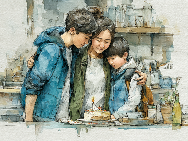 다시 만난 가족. 김동욱 기자·미드저니