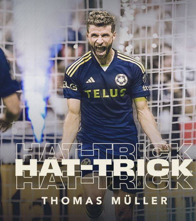 36세 생일에 해트트릭을 작성한 토마스 뮐러. 사진=밴쿠버 화이트캡스 SNS