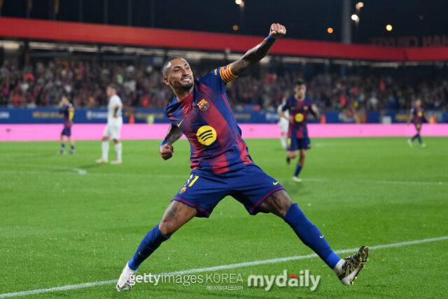 골 뒤풀이를 펼치는 하피냐. /게티이미지코리아