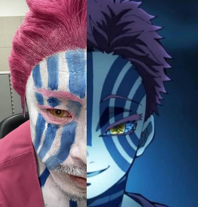 추성훈은 ‘귀멸의 칼날’ 캐릭터로 완벽 변신했다. 추성훈 SNS 캡처